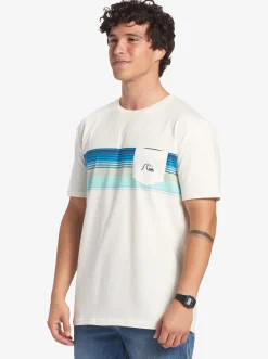 Quiksilver Swell Vision Stripe Pocket T-Shirt Gardenia Outlet