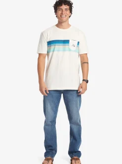Quiksilver Swell Vision Stripe Pocket T-Shirt Gardenia Outlet