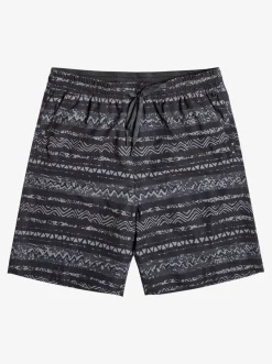 Quiksilver Taxer Print 18" Amphibian Boardshorts Black Hot