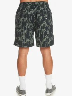 Quiksilver Taxer Print Elastic Waist Shorts Laurel Wreath Painted Palms Shop