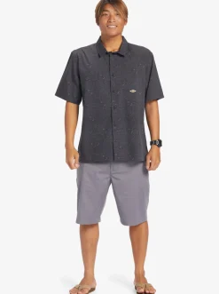 Quiksilver The Saturn Short Sleeve Shirt Tarmac Tribal Floral Flash Sale