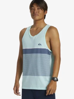 Quiksilver Tijuana Stripe Tank Top Beach Glass Heather Outlet