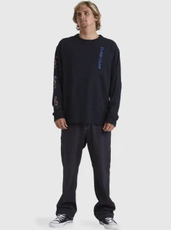 Quiksilver Trident Long Sleeve T-Shirt Black New