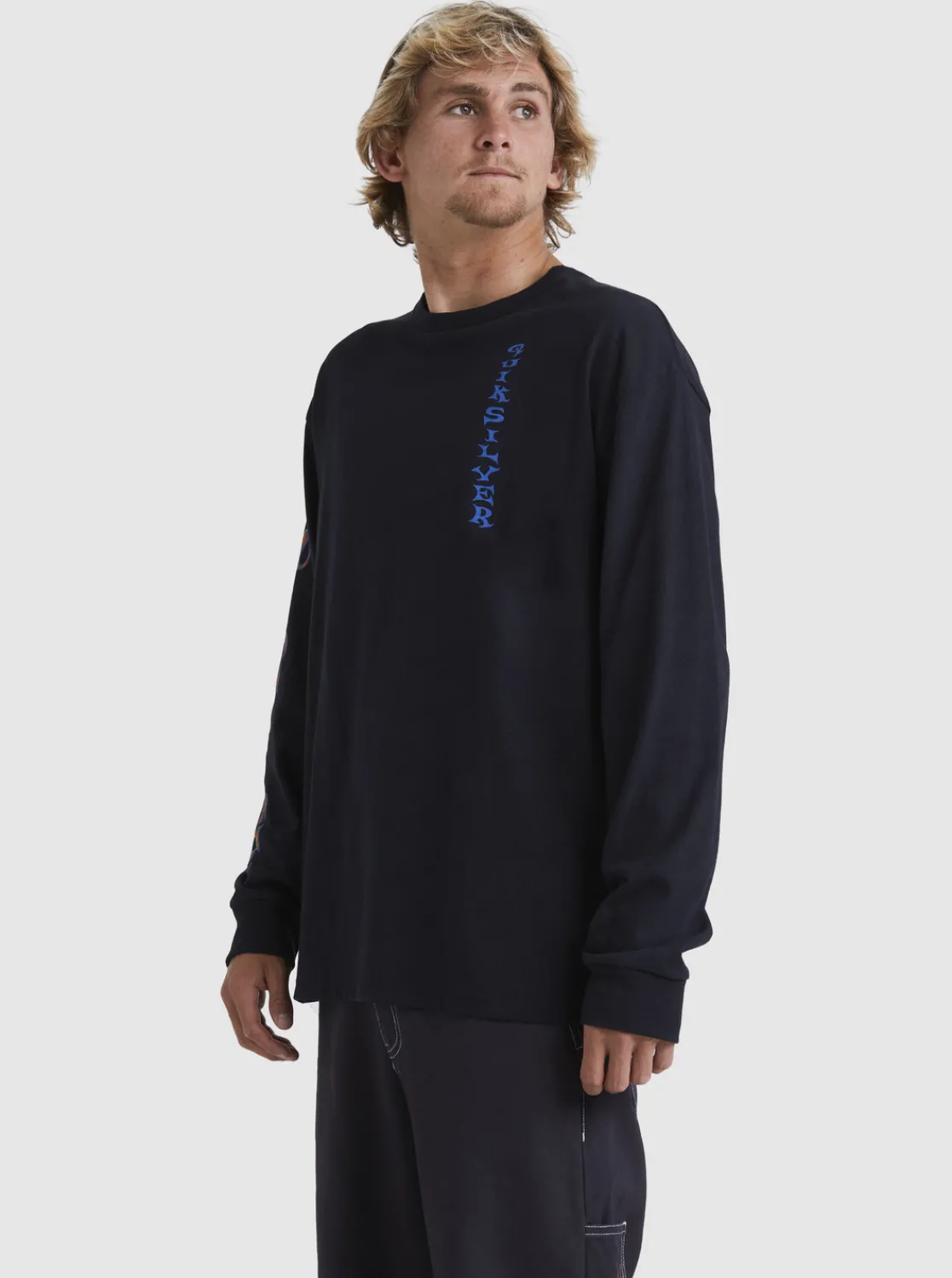 Quiksilver Trident Long Sleeve T-Shirt Black New