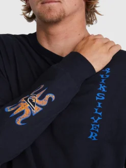 Quiksilver Trident Long Sleeve T-Shirt Black New