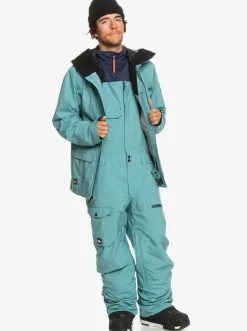 Quiksilver Utility Technical Snow Bib Pants Brittany Blue Cheap