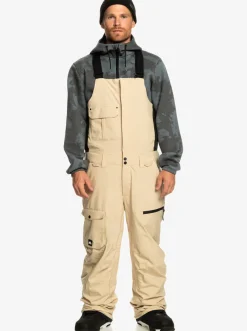 Quiksilver Utility Technical Snow Bib Pants Pale Khaki Cheap