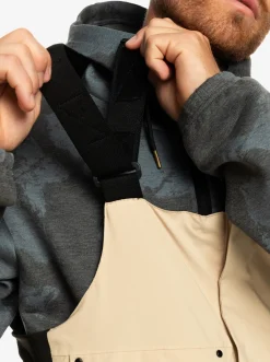 Quiksilver Utility Technical Snow Bib Pants Pale Khaki Cheap