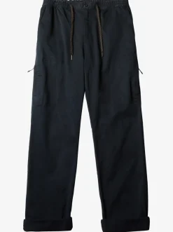 Quiksilver Waterman After Surf Elastic Waist Pants Black New