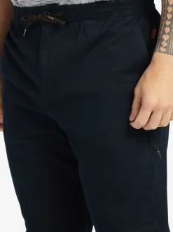 Quiksilver Waterman After Surf Elastic Waist Pants Black New