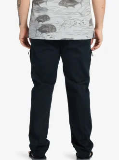 Quiksilver Waterman After Surf Elastic Waist Pants Black New