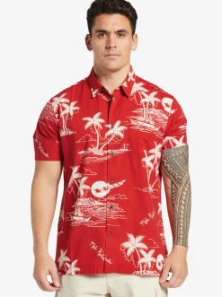 Quiksilver Waterman Ahi Holiday Woven Shirt Ahi Holiday Aura Orange Store