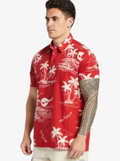 Quiksilver Waterman Ahi Holiday Woven Shirt Ahi Holiday Aura Orange Store