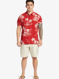 Quiksilver Waterman Ahi Holiday Woven Shirt Ahi Holiday Aura Orange Store