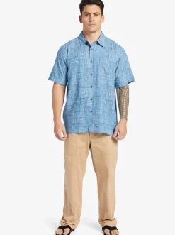 Quiksilver Waterman Amazed Palm Woven Shirt Seaport Amazed Palm Cheap