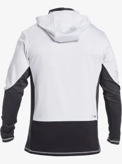 Quiksilver Waterman Angler Hooded Upf 50 Long Sleeve Surf Tee White Fashion