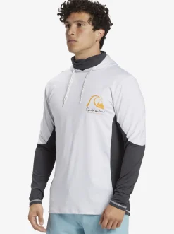 Quiksilver Waterman Angler Hooded Upf 50 Long Sleeve Surf Tee White Fashion