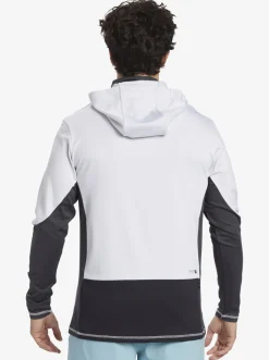 Quiksilver Waterman Angler Hooded Upf 50 Long Sleeve Surf Tee White Fashion