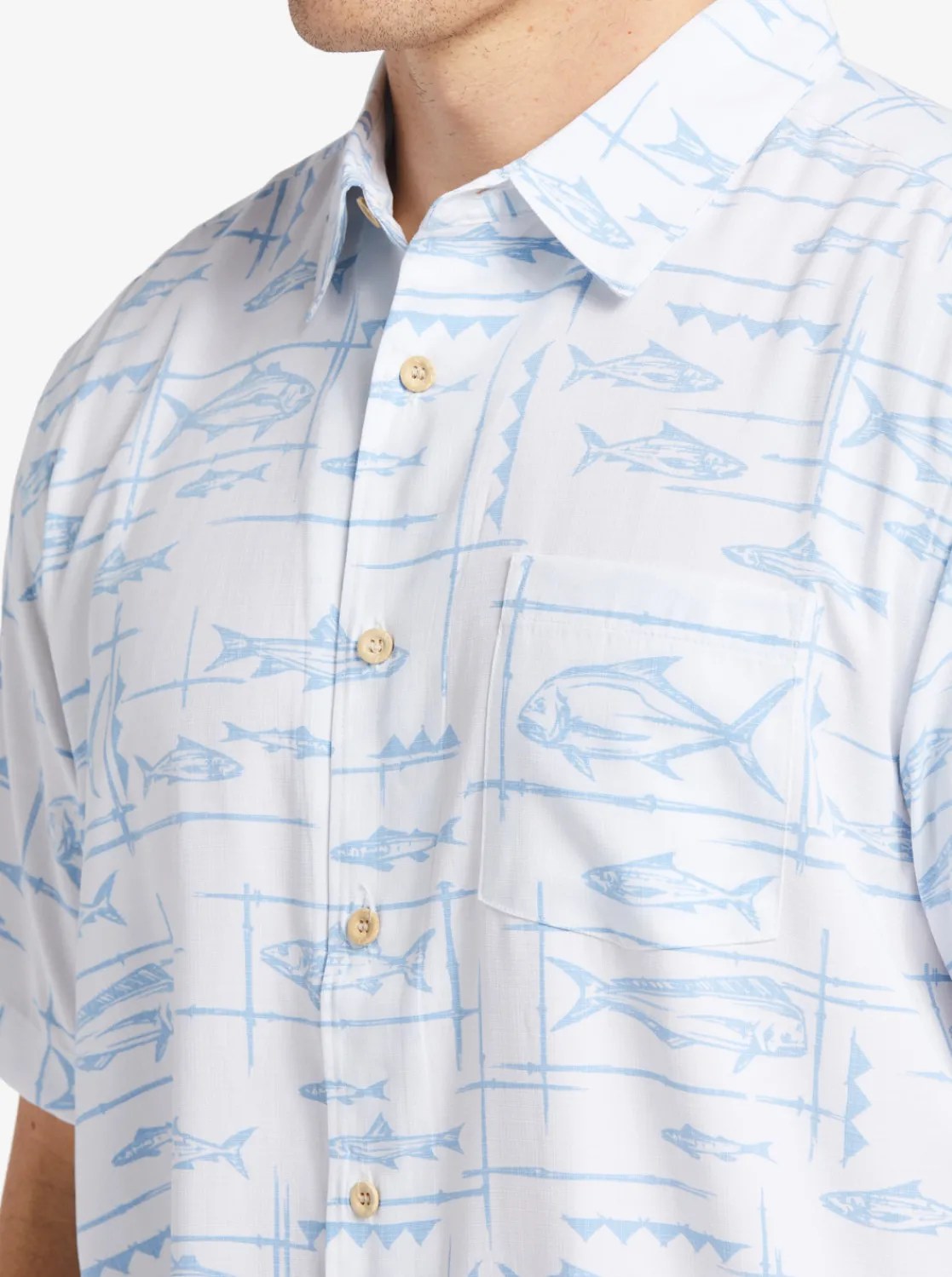 Quiksilver Waterman Bento Woven Shirt Bento White Flash Sale