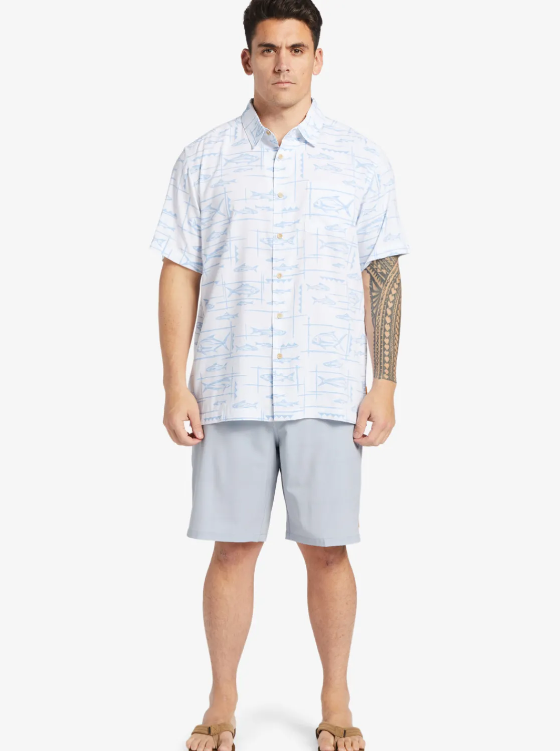 Quiksilver Waterman Bento Woven Shirt Bento White Flash Sale