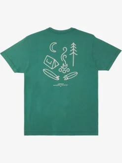 Quiksilver Waterman Campgrounds Qt-Shirt Smoke Pine Heather New
