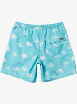 Quiksilver Waterman Cliffside 17" Elastic Waist Shorts Scuba Blue Amazed Palm Outlet