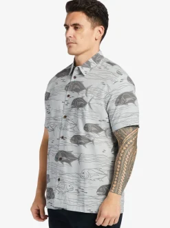 Quiksilver Waterman Dive Sites Woven Shirt Harbor Mist Dive Sites Shop