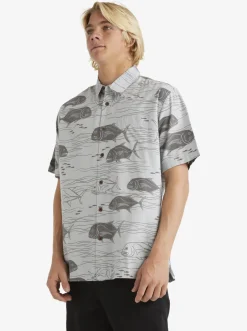 Quiksilver Waterman Dive Sites Woven Shirt Harbor Mist Dive Sites Shop