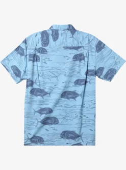 Quiksilver Waterman Dive Sites Woven Shirt Dusk Blue Dive Sites New