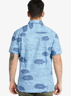 Quiksilver Waterman Dive Sites Woven Shirt Dusk Blue Dive Sites New
