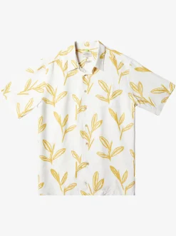 Quiksilver Waterman Ginger Stalks Short Sleeve Shirt Oil Yellow Ginger Stalks Best