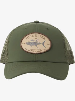 Quiksilver Waterman Hook Minded Trucker Hat Dusty Olive Store