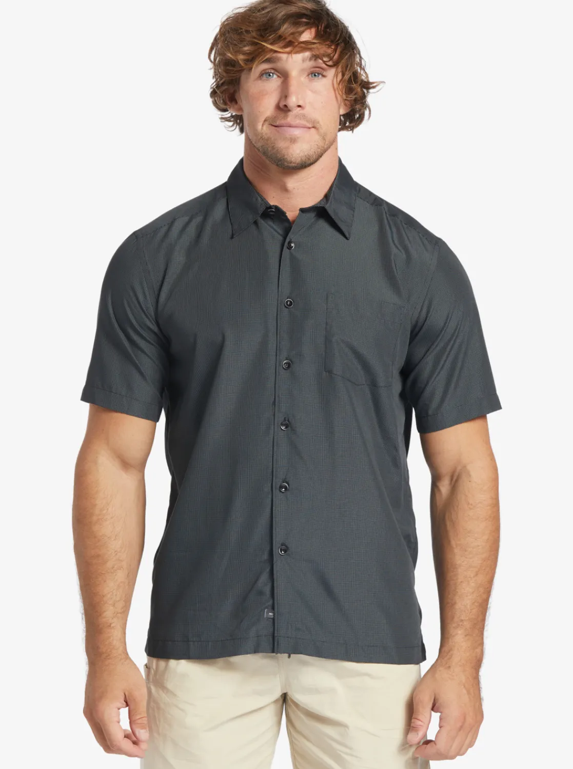 Quiksilver Waterman Kings Cliff Short Sleeve Shirt Black Kings Cliff Store