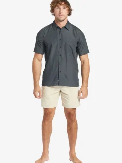 Quiksilver Waterman Kings Cliff Short Sleeve Shirt Black Kings Cliff Store