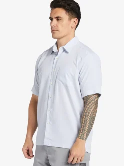 Quiksilver Waterman Kings Cliff Short Sleeve Shirt White Kings Cliff Shop