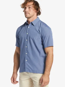 Quiksilver Waterman Kings Cliff Short Sleeve Shirt Ensign Blue Kings Cliff Cheap