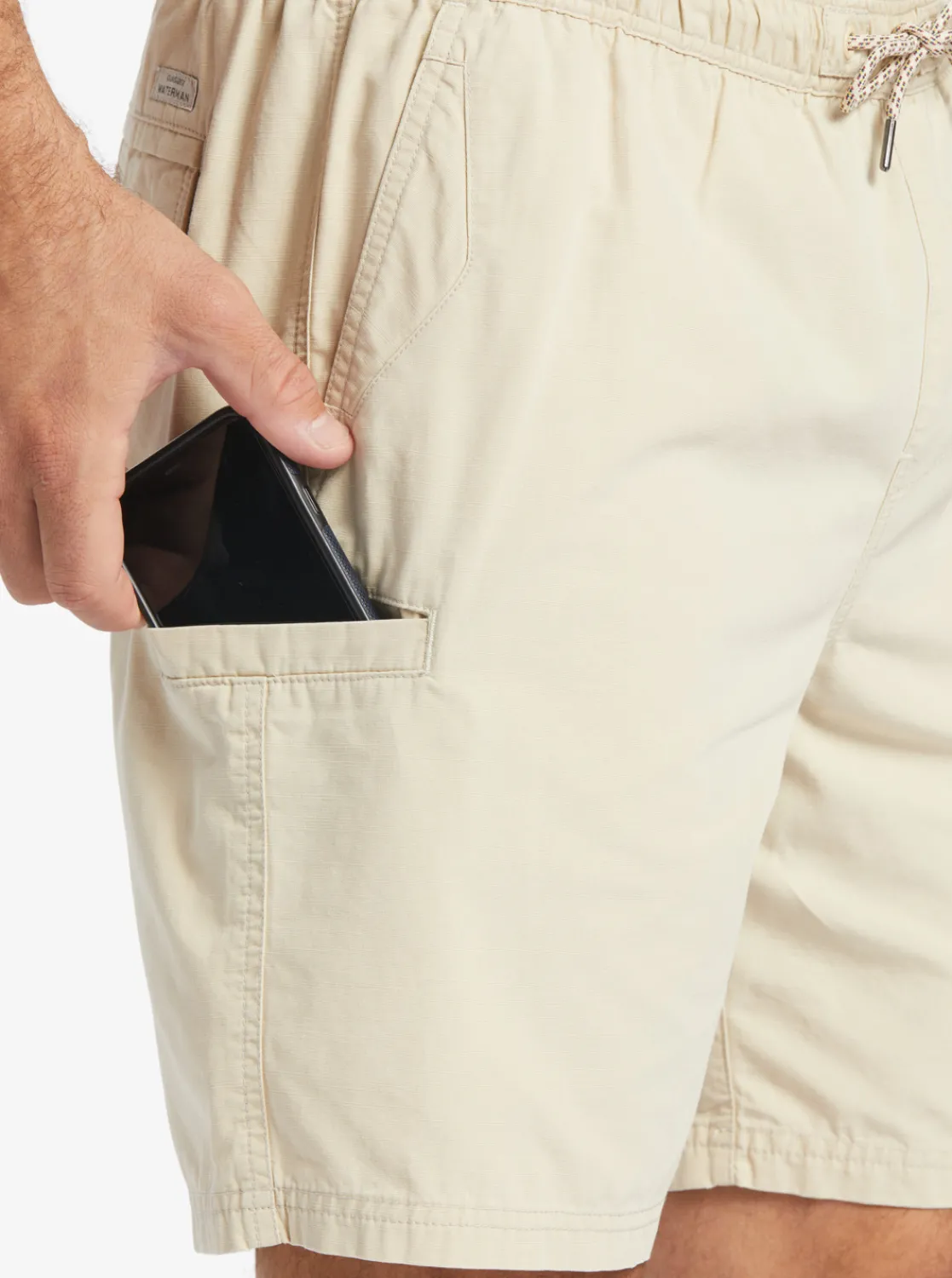 Quiksilver Waterman Last Light Elastic Waist 19" Shorts Brown Rice Discount