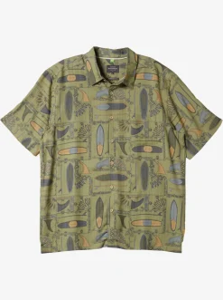 Quiksilver Waterman Long Boards Woven Shirt Tea Longboards Hot