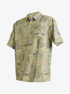 Quiksilver Waterman Long Boards Woven Shirt Tea Longboards Hot