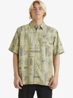 Quiksilver Waterman Long Boards Woven Shirt Tea Longboards Hot