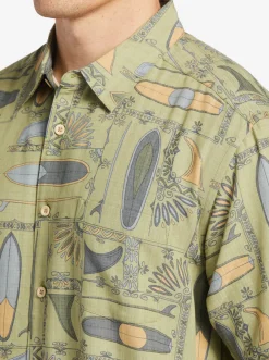 Quiksilver Waterman Long Boards Woven Shirt Tea Longboards Hot