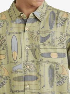 Quiksilver Waterman Long Boards Woven Shirt Tea Longboards Hot
