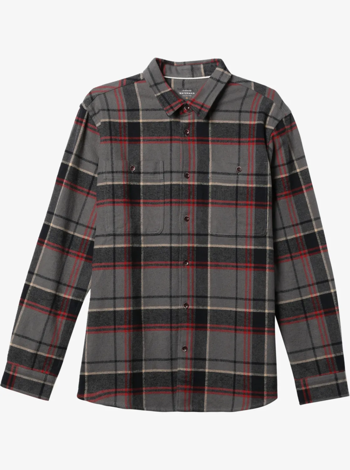 Quiksilver Waterman Lower Ridge Flannel Long Sleeve Top Granite Grey Lower Ridge Sale