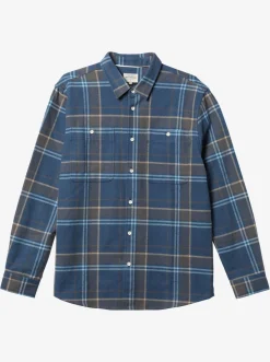 Quiksilver Waterman Lower Ridge Flannel Long Sleeve Top Ensign Blue Lower Ridge Store