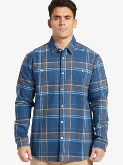 Quiksilver Waterman Lower Ridge Flannel Long Sleeve Top Ensign Blue Lower Ridge Store