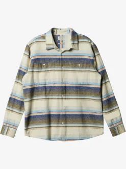 Quiksilver Waterman Lowest Tide Flannel Long Sleeve Shirt Dusk Blue Lowest Tide Clearance