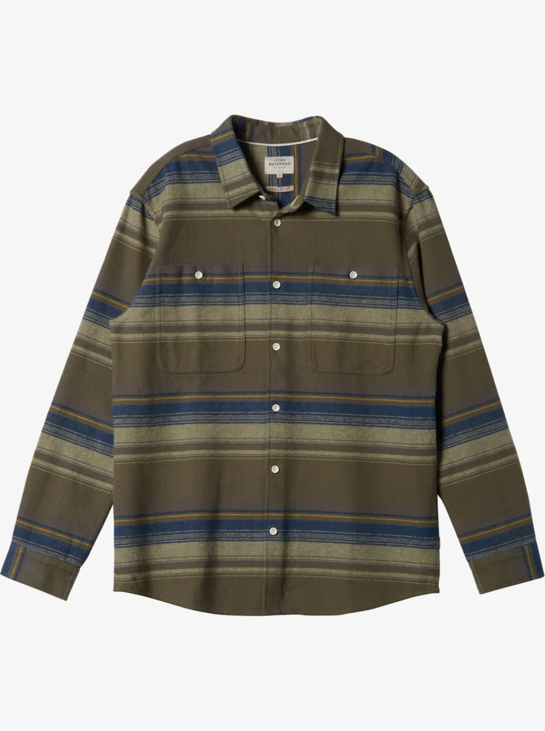 Quiksilver Waterman Lowest Tide Flannel Long Sleeve Top Dusty Olive Lowest Tide Sale