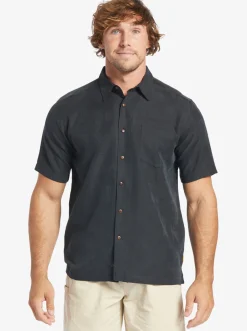 Quiksilver Waterman Manele Bay Short Sleeve Shirt Black Sale