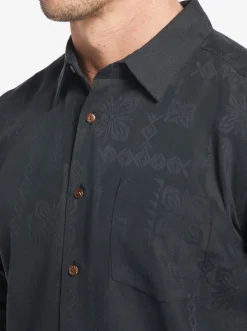 Quiksilver Waterman Manele Bay Short Sleeve Shirt Black Sale
