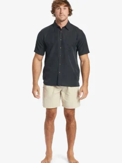 Quiksilver Waterman Manele Bay Short Sleeve Shirt Black Sale